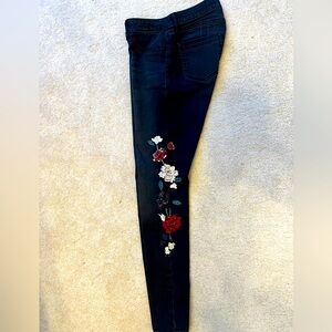 Flowers super skinny faded stretch jeans